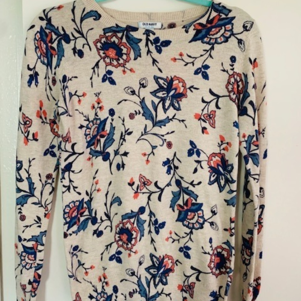 Floral Crew Neck Sweater